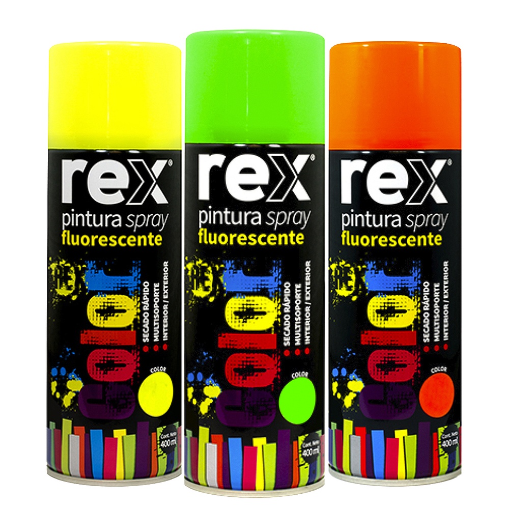 Pintura Spray Fluorescente Rex Colores Ml Espol